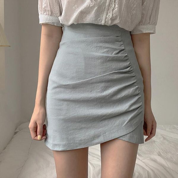 

fashion solid color pleated women skirt chic hem ruffles, Black