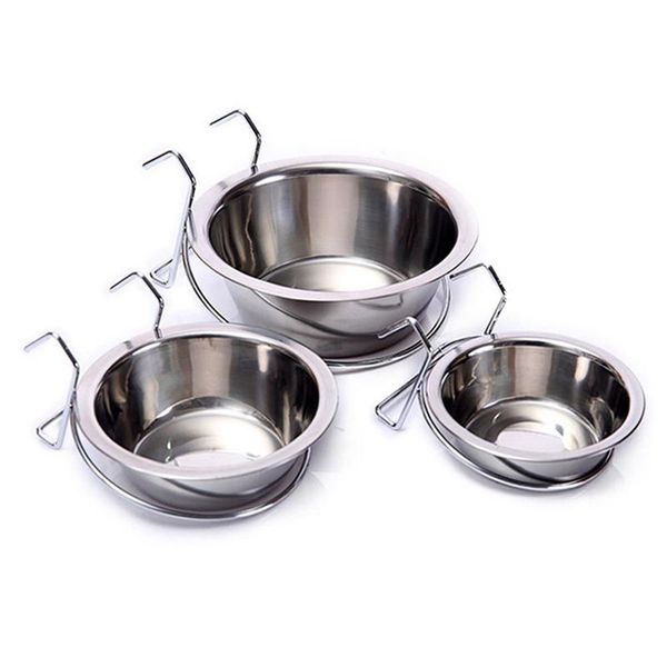 

dog bowls & feeders pet cat bowl stainless steel hanging dish water feeder 2021