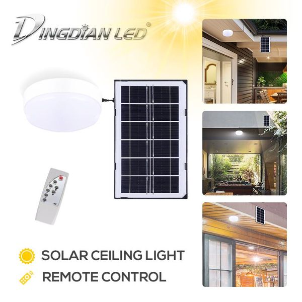 

solar led panel light remote control ceiling battery powered timing lighting park garden lights