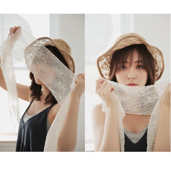 

summer european and american wind cotton hat lady naked monochrome fisherman travel sunshade folding spot wide brim hats, Blue;gray