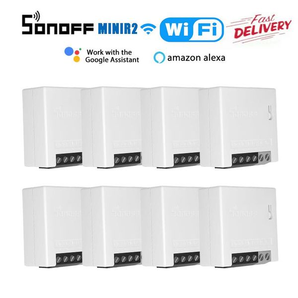 

smart home control 1-50pcs sonoff minir2 (upgrade) wifi switch diy on/off interruptor for ewelink app alexa google