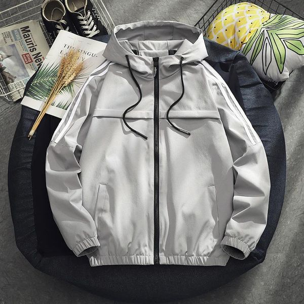 

men's jackets autumn all-match hooded zipper jacket fashion youth simplicity casual small fresh trend handsome cotton brand clothes, Black;brown