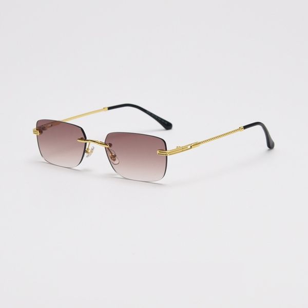 

frameless retro metal color film net red fashion personality sunglasses for men and women, White;black