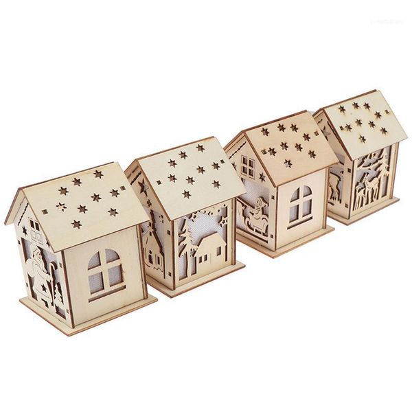 

christmas decorations festival led light wood house tree for home hanging ornaments holiday nice xmas gift wedding1