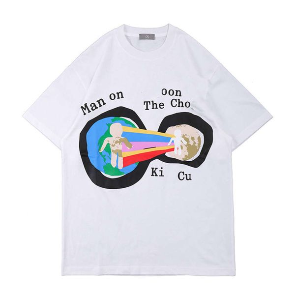 

Designer t shirt Men's fashion brand short-sleeved T-shirt with earth letter pattern, White