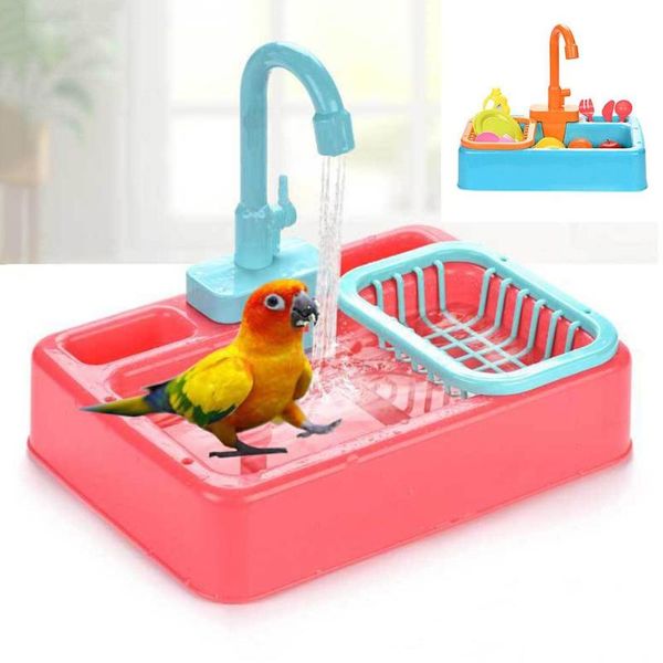 

bird feeder automatic parrot bathtub swimming pool faucet bath shower water dispenser cage bathroom pet toys cages