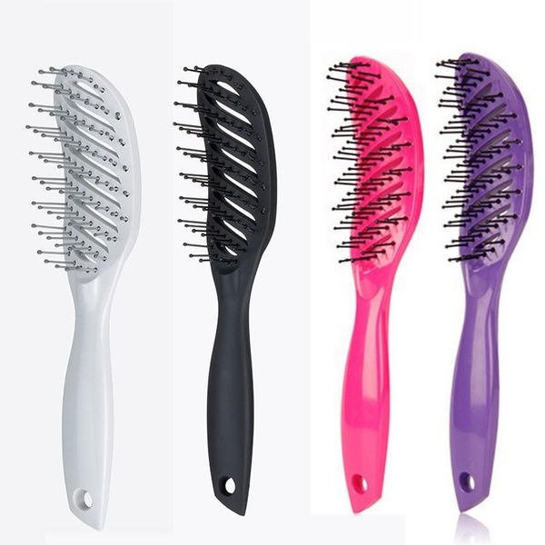

hair brushes man women hairstyle comb small bending brush scalp massage hairbrush reduce fatigue detangle straighten out your, Silver