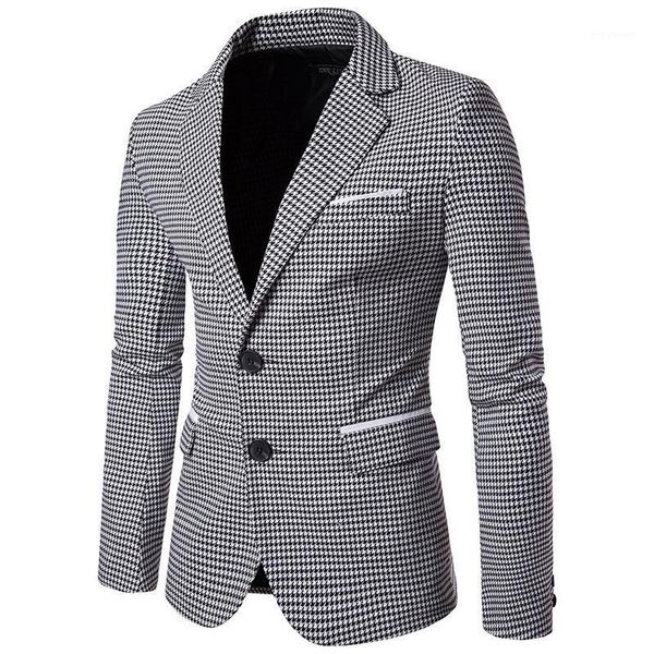 

men's suits & blazers spring autumn plaid print men jackets fashion cotton slim fit formal casual male party dress terno masculino vest, White;black