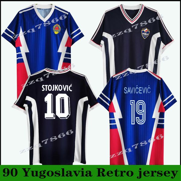 

1990 1991 1998 yugoslavia retro soccer jersey world cup 8 mijatovic 19 savicevic vintage classic 90 91 98 vintages classices football shirt, Black;yellow