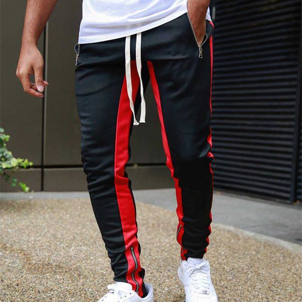 Erkek Joggers Casual Fiess Erkekler Sportswear Dipsuit Dips Sıska Sweatpants Pantolonlar Lacivert Spor Salyaları Jogger Track Pants X0615