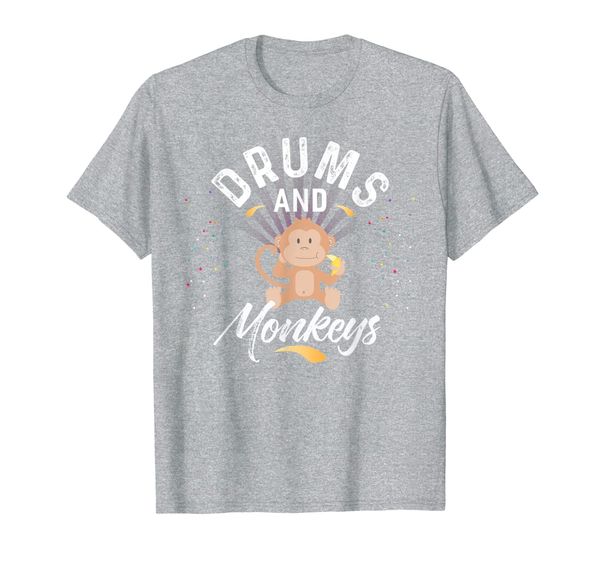 

drums and monkeys t-shirt shirt for drummer t-shirt, White;black