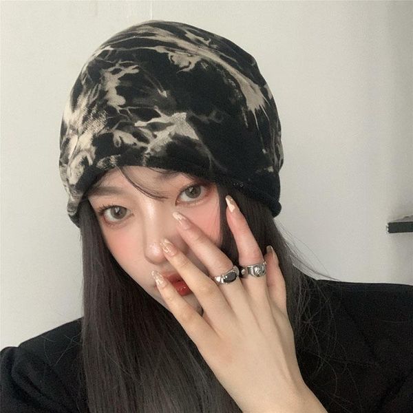

beanies 2021 winter hats for women tie-dyed cotton pullover cap cool hat girls autumn female beanie warm bonnet wholesale