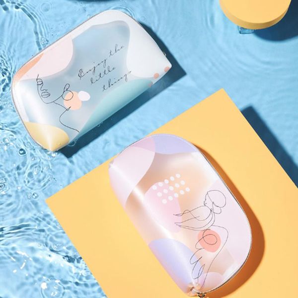 

transparent ladies cosmetic bag large capacity portable toilet frosted waterproof travel storage zipper bags