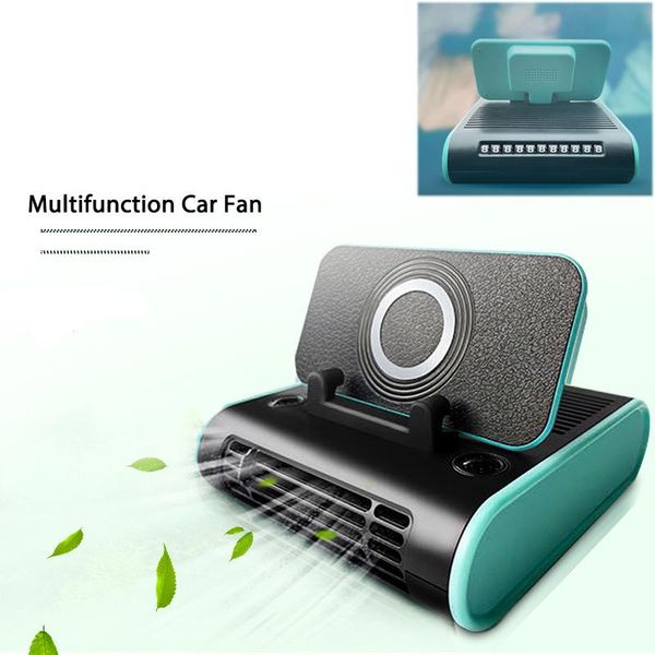 

car air freshener accessories multifunction wireless cooling fan for mobile phone holder parking sign auto cooler