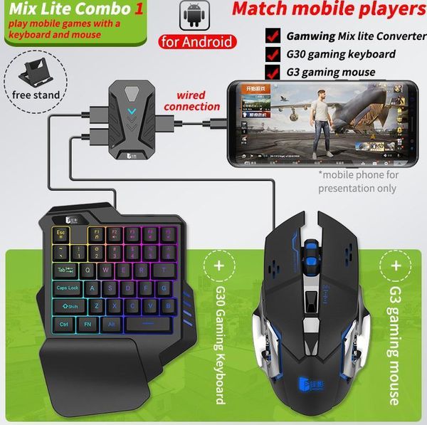 

controller for pubg gaming keyboard mouse converter kit bluetooth 5.0 mobile android game controllers & joysticks