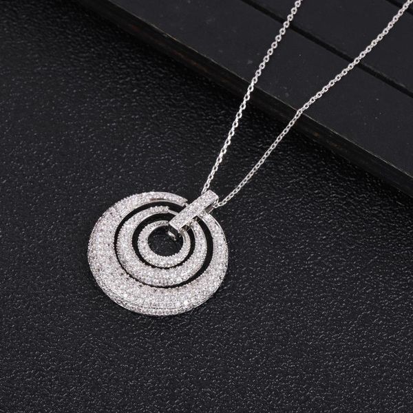 

chokers circles pendant chain cubic zirconia for women wedding evening party dinner choker dubai jewelry gifts d1254, Golden;silver
