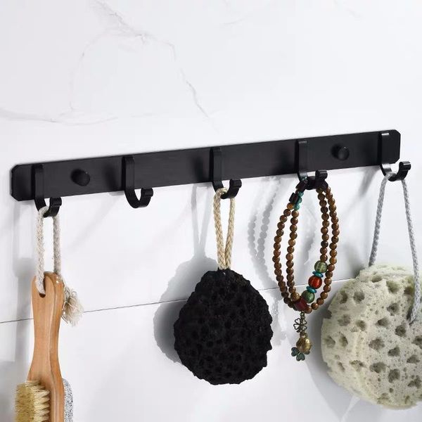 

hangers & racks 2pcs wall mounted kitchen storage rack stainless steel bathroom black hanger coat hook robe