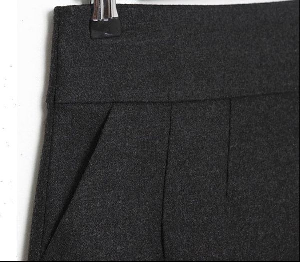

womens skirts warm winter autumn fall plus size zipper black gray career office mini pencil wool skirt