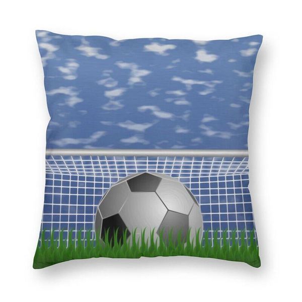 

vibrant cartoon footall pattern pillow case home decorative 3d double-sided printing soccer ball cushion cover for living room cushion/decor