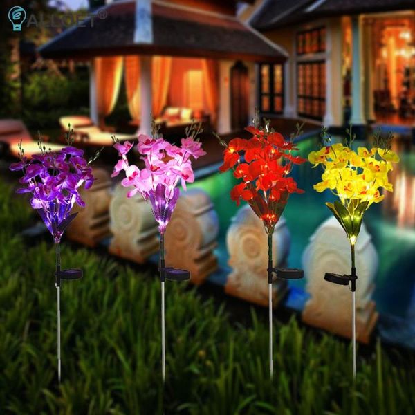 

lawn lamps garden solar light simulation clivia flower outdoor waterproof stakes yard art for home courtyard decoration