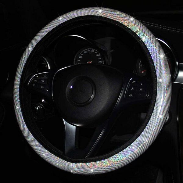 

steering wheel covers universal car white cover anti-slip breathable glitter bling
