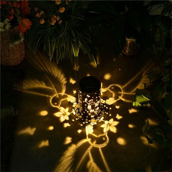 

lawn lamps solar hummingbird projection lamp iron work hollow outdoor villa garden courtyard lanterns insert ground hanging