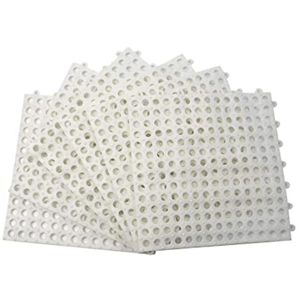 

bath mats patio tiles 10pcs floor with drain holes diy size bathroom shower toilet non-slip (white)