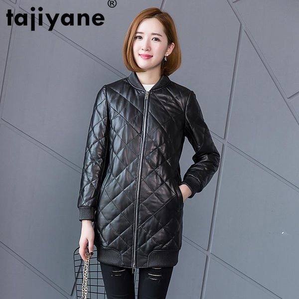 

women's leather & faux spring autumn real genuine jacket women clothes 2021 korean vintage sheepskin coat streetwear abrigo mujer zt36, Black