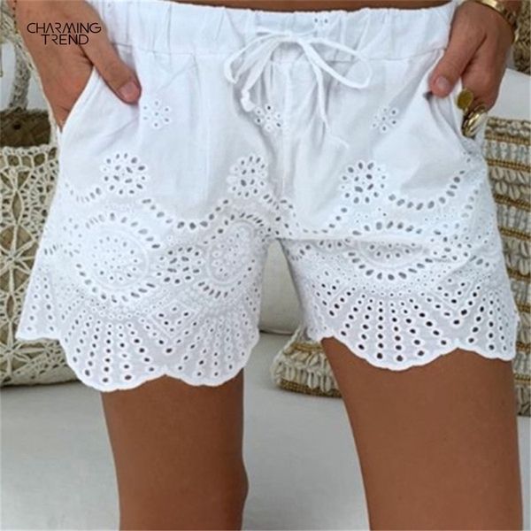 

pants fashion women lace plus size rope shorts summer short sweet cute 220307, White;black