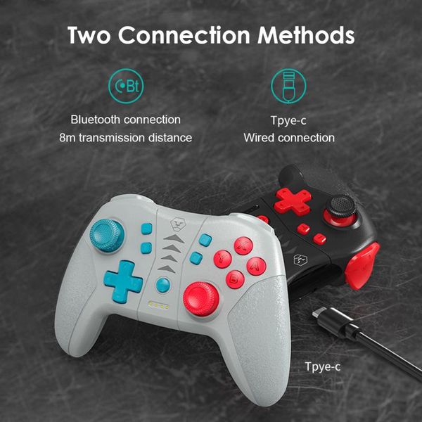 

al-ns2049 gamepad with vibration turbo function 4 programmable button wireless/wired dual mode controller for switch pc game contro controll