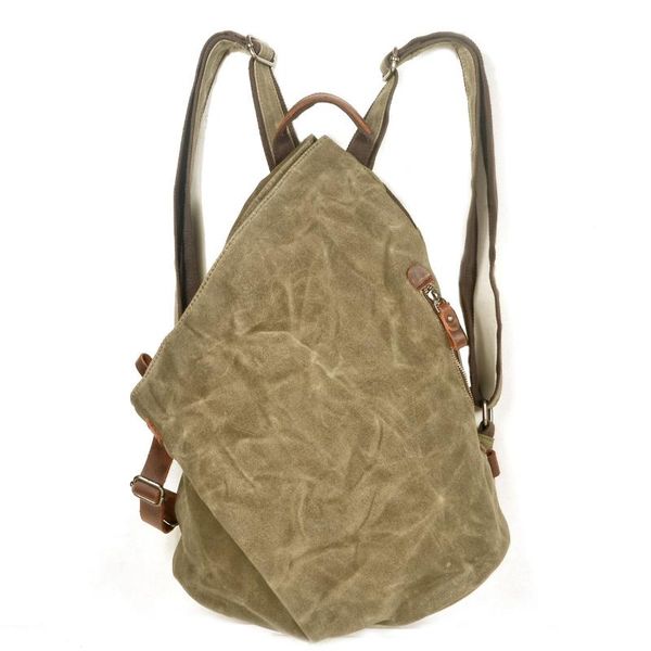 

backpack outdoor waterproof canvas stitching leather travel casual female student school bag anti-theft backpack.