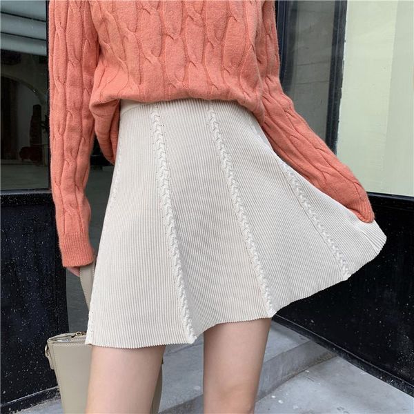 

skirts deivor spring white twist skirt knitting a line mini high waist, Black