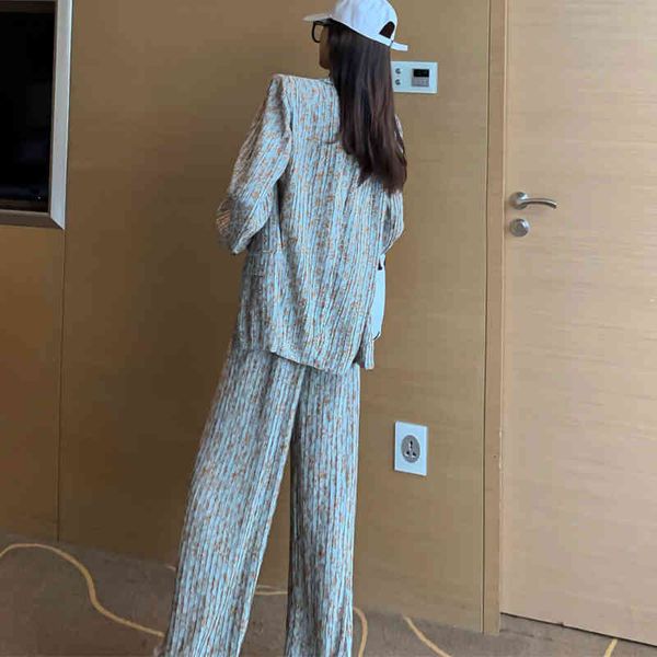 

women's two piece pants conjunto feminino estampado irmÃ£ fara, nova coleÃ§Ã£o , blazers, conjunto com botÃ£o Ãºnico, cintura alta, cal, White