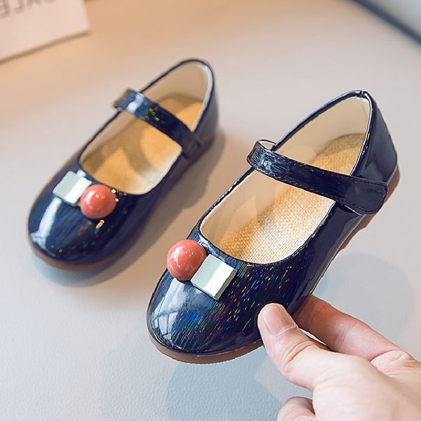 

children patent leather sandals 2021 fashion kids shoes princess girls school shoes geometric child sandals mary jane flat shoes, Black;red