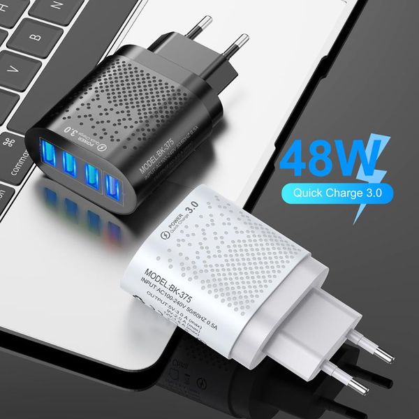 

smart power plugs 48w 4usb charger 5v 3a fast charging wall adapter eu us plug mobile phone support brand / tablet digital products
