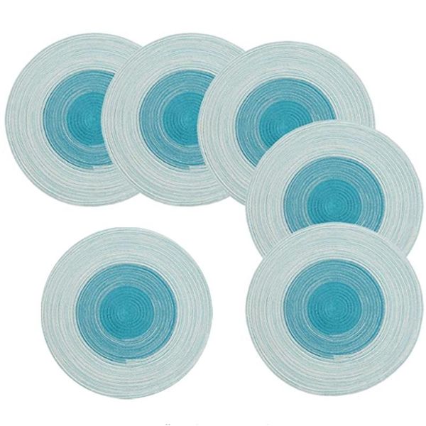 

mats & pads round placemats for kitchen table heat resistant non slip woven washable 6 pcs