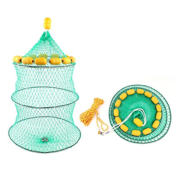 

fishing accessories 2 layers outdoor buoyancy net 3 fold folding portable fish cage multi float ball sea gear