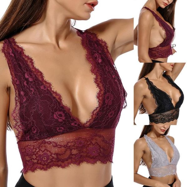 

bras full cup bra women lace push up lingerie massage ladies brassiere floral female underwire underwear red gray, Red;black