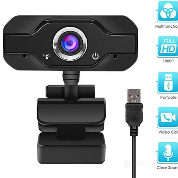 

360-degree rotation web camera 1080p studying online tool adjustable business webcam webcams