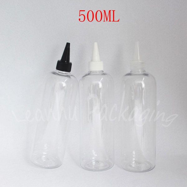 

transparent round plastic bottle pointed mouth cap , 500cc makeup sub-bottling jam / lotion packaging storage bottles & jars