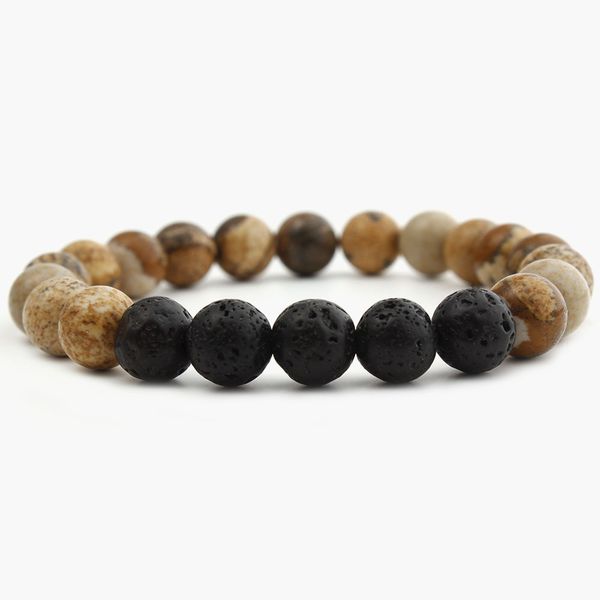 

70% off new jewelry picture stone red bead volcanic mala bracelet, Black