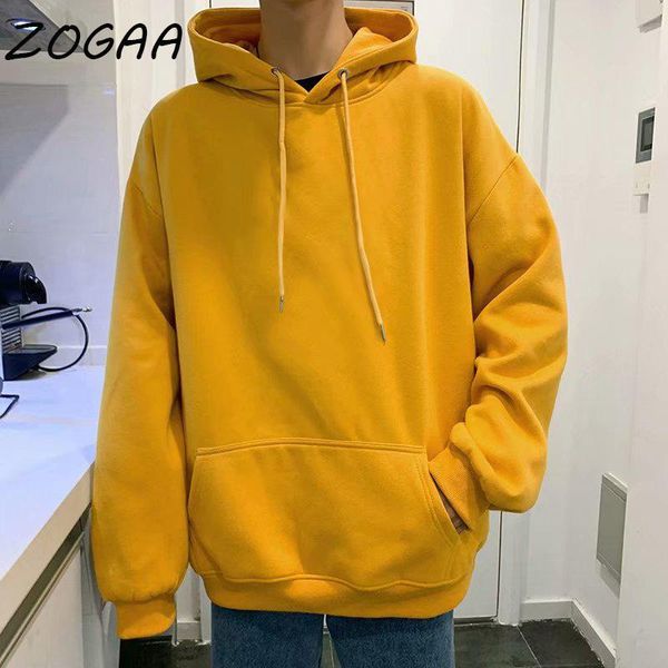 

men's pullover hoodie harajuku student sweatshirt pure color simple hip hop streetwear men women hoodies & sweatshirts, Black