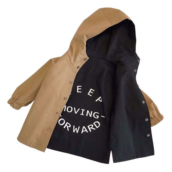 

Children Windbreaker Jacket for Boy Autumn Spring Kids Double-faced Boys Jackets Kids Trench Coat Toddler Girls Cotton Outwear, Brown