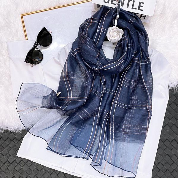 

scarves lady solid silk wool scarf luxury women hijab 2021 female foulard soft pashmina long beach stoles shawl wrap bandana, Blue;gray