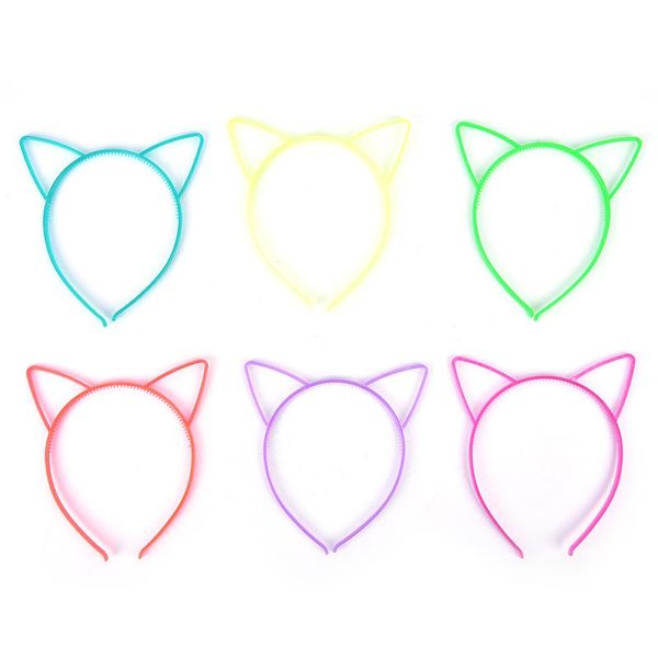 

hair accessories 1pcs cat ears headband kids fashion women girls hairband self hoop multicolor styling tools headwear, Slivery;white