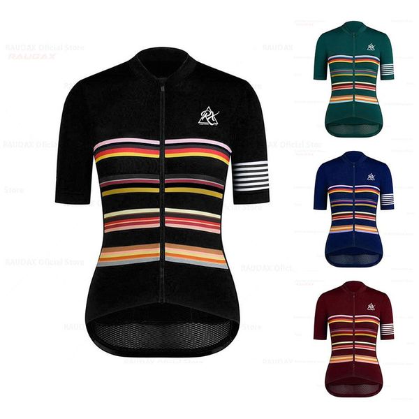 

racing sets raphaful cycling jersey 2021 women summer breathable short sleeve clothing mtb outdoor sports, Black;blue