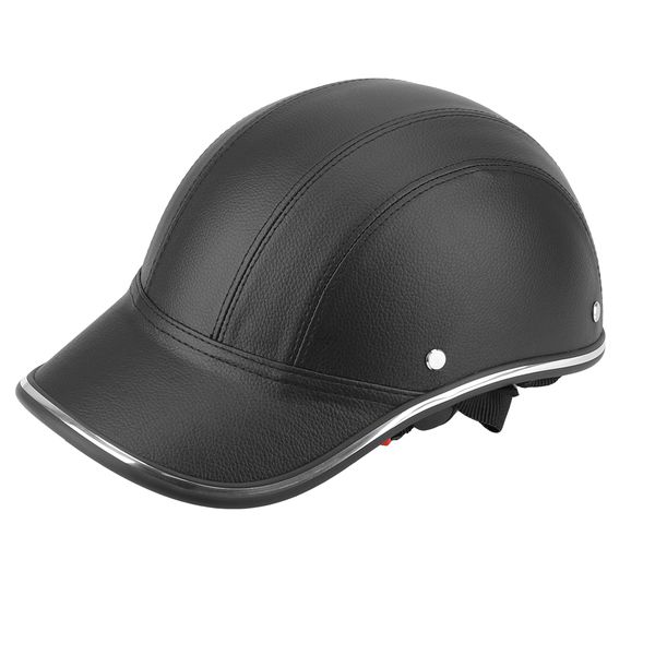 

motorcycle protective helmet half open face vintage hat leather safety summer cap baseball cap style scooter racer helmet