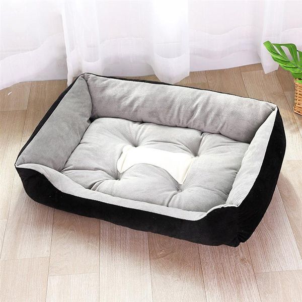 

kennels & pens rectangle pet cat dog bed warm soft nest puppies kittens kennel cushion with pillow home sleep mat pad