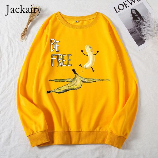 

women's hoodies & sweatshirts jackairy women sweatshirt be funny graphic pullover casual loose long sleeve female streetwear cloth, Black