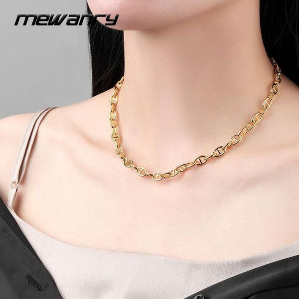 

chains mewanry minimalist 925 sterling silver thick chain necklace for women summer trendy charm couple party jewelry birthday gift
